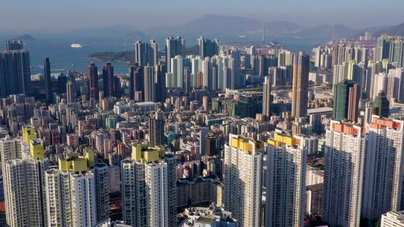 Top view of Hong Kong city