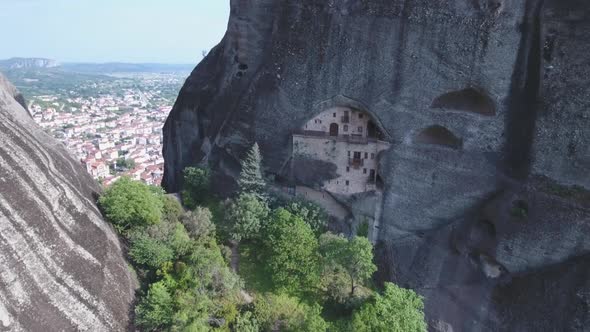 Flying near Aghios Nicholaos (St. Nicholas) Badovas Monastery - Meteora, Greece