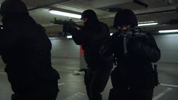 Police Special Forces Targeting Scopes on Rifles