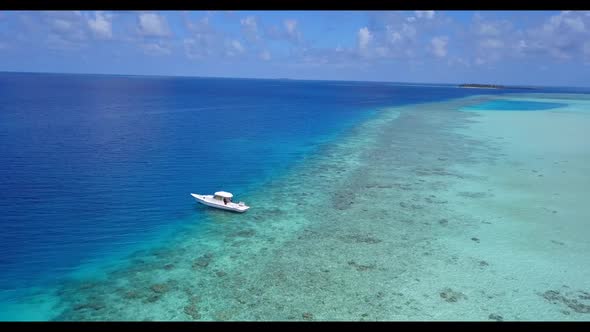 Aerial top view texture of tropical coast beach vacation by blue sea and white sand background of a 