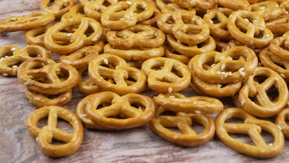 cookies pretzels close up