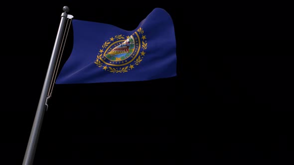 New Hampshire State Flag  With Alpha Channel 4K