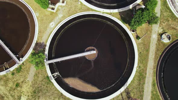 Water treatment plant from above