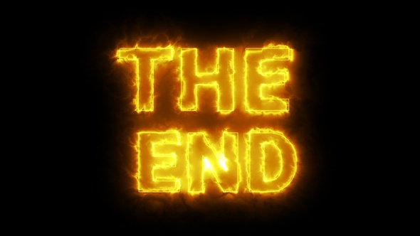Burning The End Text Overlay With Fire Flame