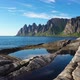 Popular travel destination and Rock Davil’s Jaw in the sunny summer day, Norway,island Senja - VideoHive Item for Sale