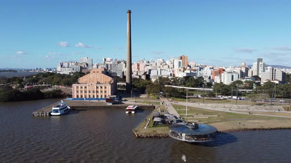 Porto Alegre Brazil. Brazilian city skyline landmark. Buildings at downtown city