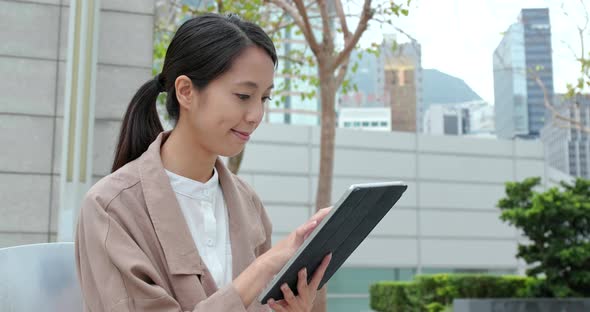 Business Woman Work on Tablet Computer