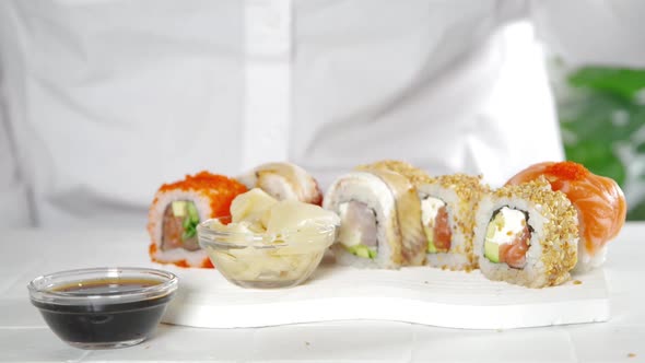 Sushi delivery, restaurant menu video