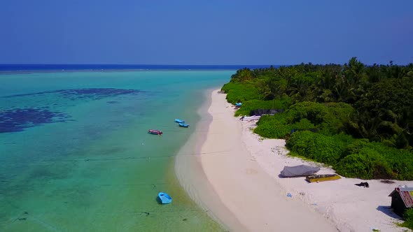 Drone view seascape of marine resort beach time by sea and sand background