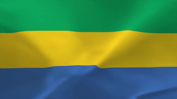 Gabon Waving Flag Animation 4K Moving Wallpaper Background