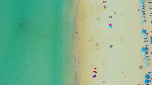 Aerial top view Surin Beach in Phuket, Thailand, southern of Thailand, Surin beach is a very famous