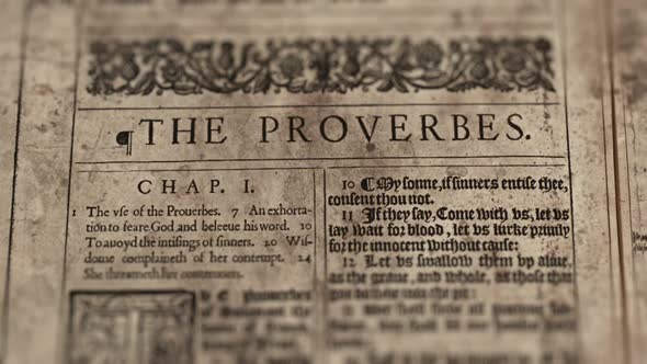 The Proverbs, Slider Shot, Old Paper Bible, King James Bible