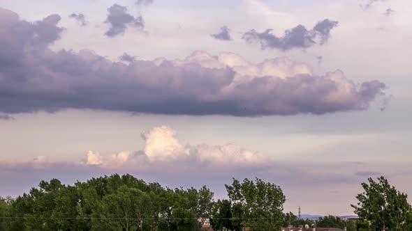 4K Timelapse Clouds at Sunset Parma Italy