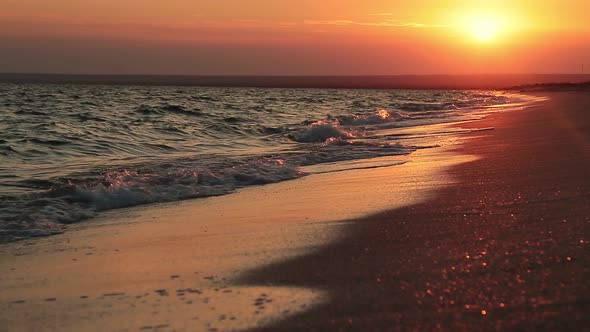 a Beautiful Summer Sunset By the Sea Close To the Surf