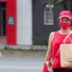 Portrait of a Courier Girl on the Street. - VideoHive Item for Sale