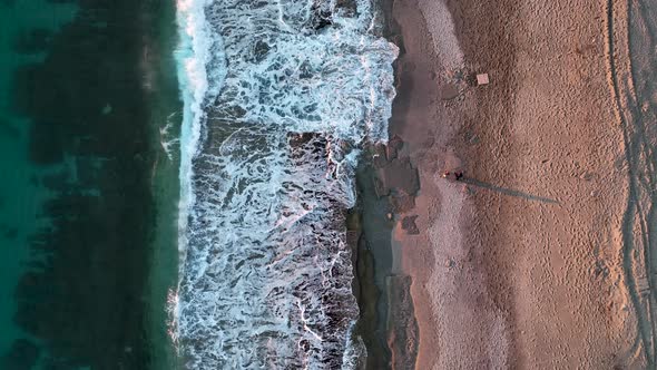 Sea Texture 4K filmed on a drone in the Sunset