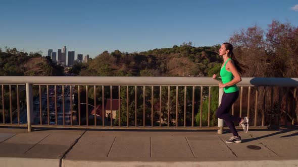 Athletic Woman Running Slow Motion