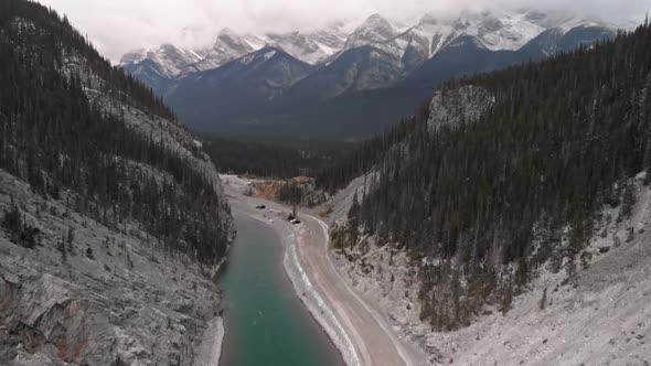 Kananaskis Mountains with Yellow Trees 