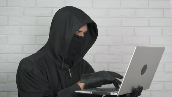 Hacking a computer. 