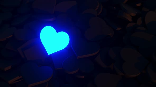 Neon Dynamic Heart on a Black Background