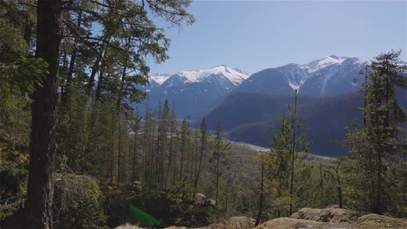 Panoramic View of Canadian Mountain Landscape
