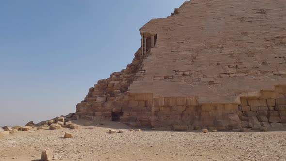Reconstruction Of Weathered Bent Pyramid In Dahshur, Egypt.