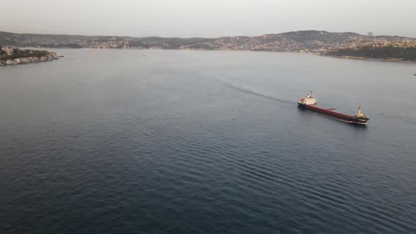 Sea Carriage Ship Aerial View