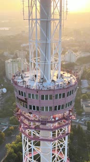 TV Tower in the Morning at Dawn in Kyiv Ukraine