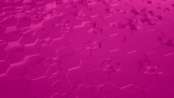 Pink Abstract Hexagon Geometric Surface Seamless Loop  UHD