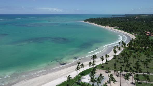 panning view of legendary beach at Northeast Brazil.