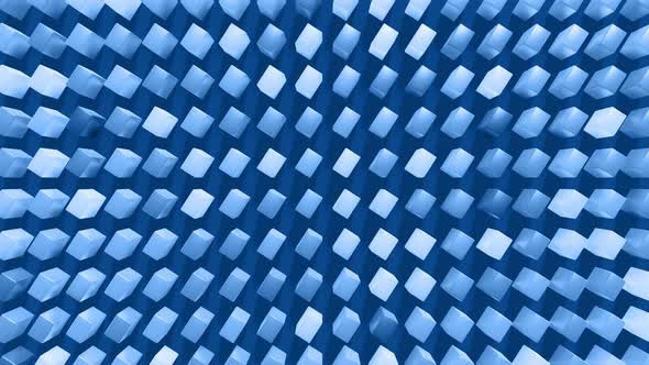 3d Abstract Simple Geometric Background with Blue Rectangles on Plane in