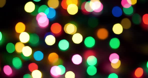 4K - Blurred Christmas colorful lights background