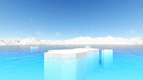 Icebergs Antarctic Ocean Environment Panorama Landscape Global Warming Antarctica Melting Blue Water