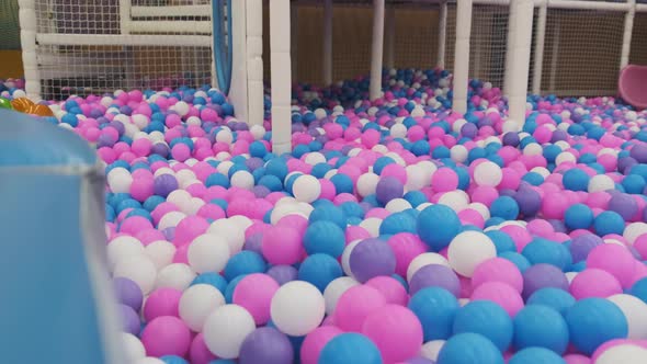 Lots of Multi-colored Balls in the Pool in the Children's Entertainment Center.