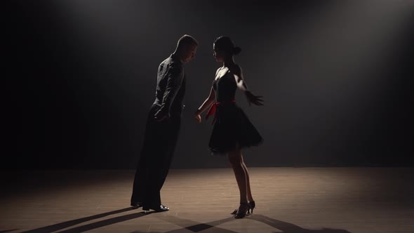 Elements of Passionate Argentine Tango Performed By a Pair of Dancers