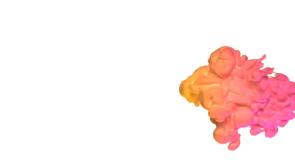 Yellow and pink ink in water, Slow Motion alt