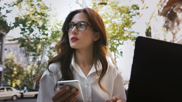 Lady in Glasses White Shirt