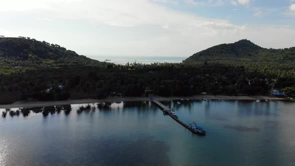 Beautiful high view of nature with sea ocean