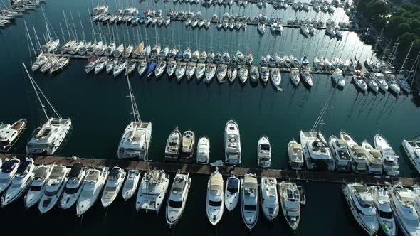 Luxury Yacht Marina Aerial View