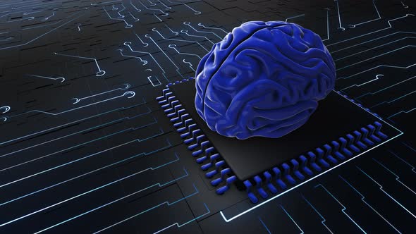 Digital Brain Artificial Intelligence Network Connection