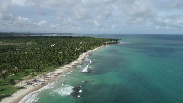 Tropical summer beach. Brazilian beach tourism landmark.