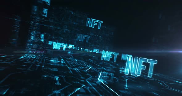 NFT Non-Fungible Token symbols loop cyber concept