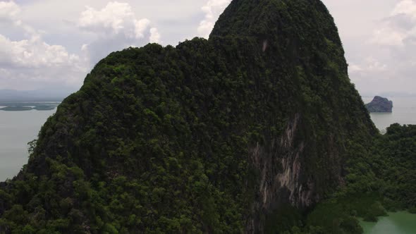 Drone view of mountain at Phang Nga, Thailand