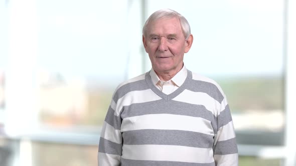 Elderly Man Focused on His Own Thinking