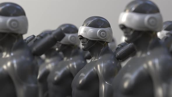 an unstoppable army of robots going on a mission