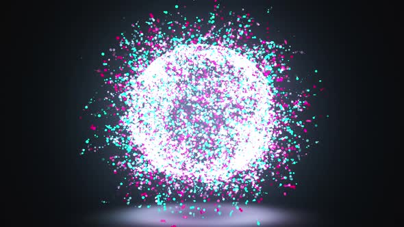 Abstract Sphere of Shimmering Particles