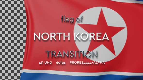 Flag of North Korea transition | UHD | 60fps