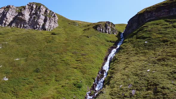 Mountain Stream in Sunny Weather