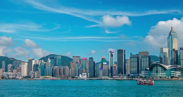 Aerial Timelapse of Hong Kong Skyline