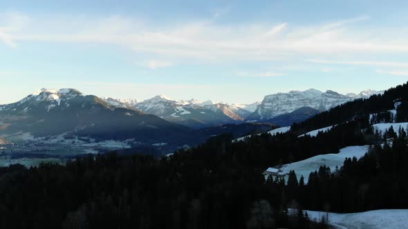 first snow fall in Schwarzenberg, Bregenzerwald, Austria